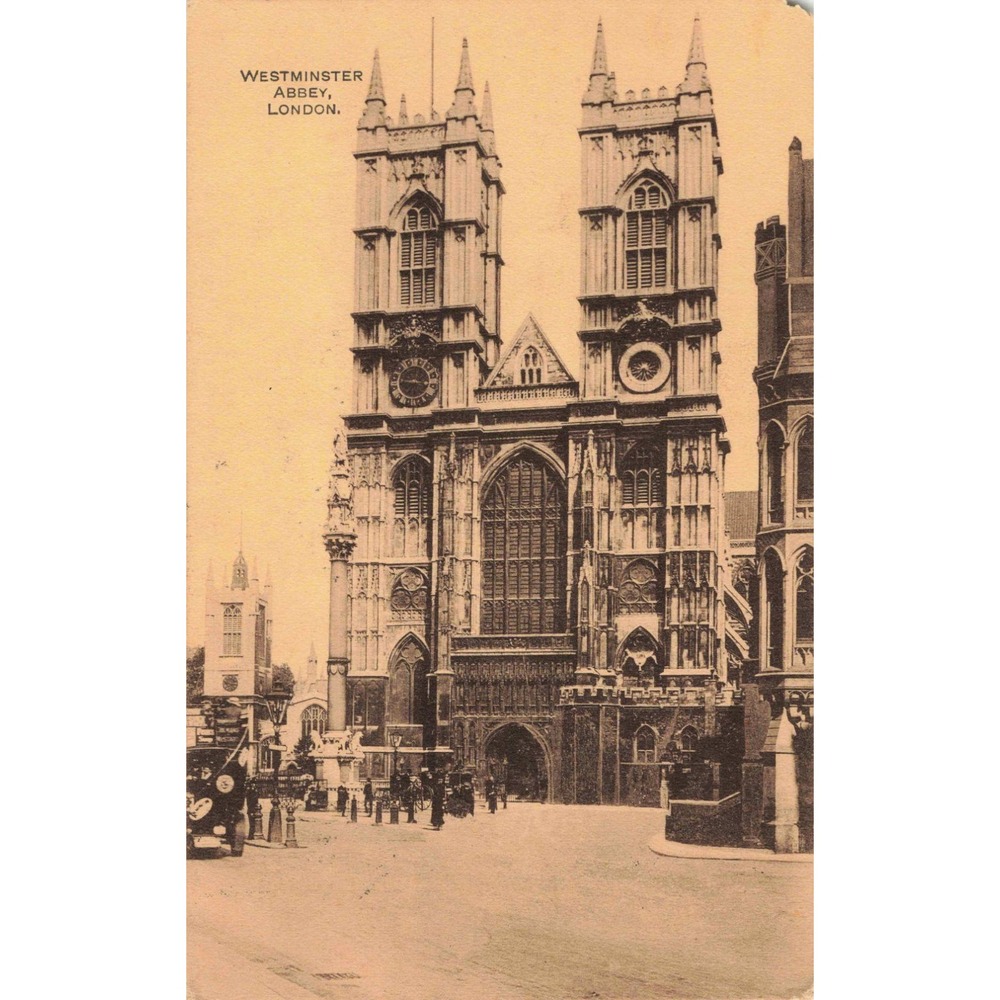 Westminster Abbey London England Gothic Church Postcard 1913 Divided Back Posted